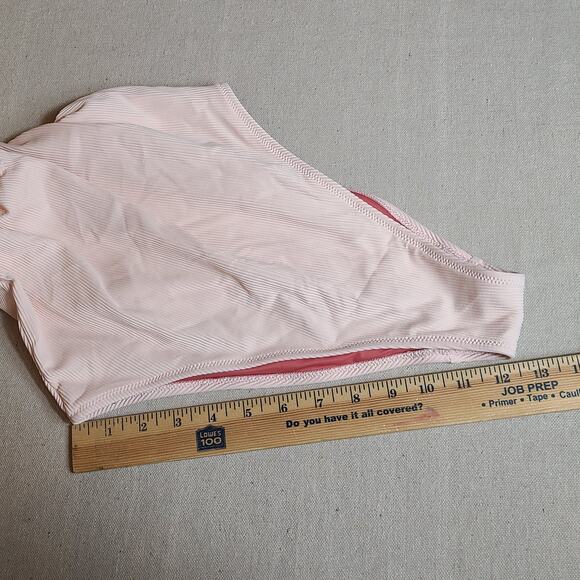 NWT Aerie One Piece Swimsuit Pale Pink Textured Ribbed Halter Neck Size M - Picture 15 of 15